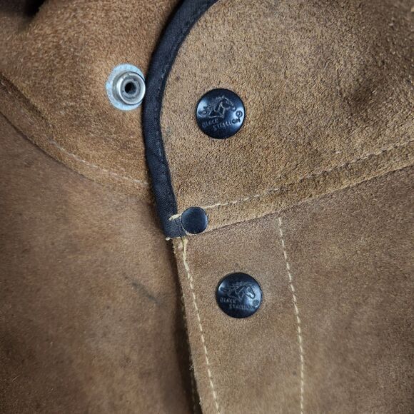 Black Stallion Vintage 30WC Split Cowhide Snap Button Leather Welding Jacket XL - Picture 7 of 12